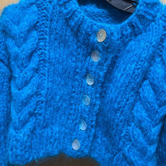 FRISSON KNITS Angora Blue Francesca Cardigan O/S - Picture 2 of 5